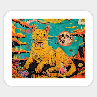 Cat on fabric Sticker